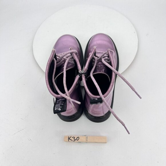 Dr Martens 1460 J Women Size 5 Pink Purple Metallic Slip Resistant Combat Boot - Picture 9 of 11